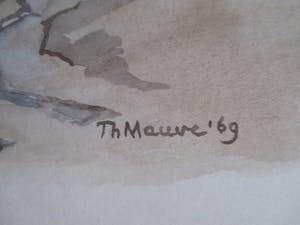 Thijs Mauve - Aquarel strand van Cornwall kopen? Bied vanaf 45!