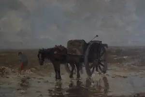 Herman Bogman (jr.) - Schelpenvisser, olieverf op doek, gesigneerd kopen? Bied vanaf 400!