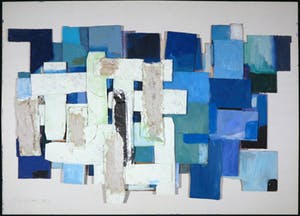 Meertje Kaal - Gemengde techniek o.a. collage en acryl op karton, Zonder titel (Groot) kopen? Bied vanaf 1!