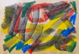 Andre van der Vossen - Abstracte compositie, tekening met pastelkrijt verkauft für € 50!