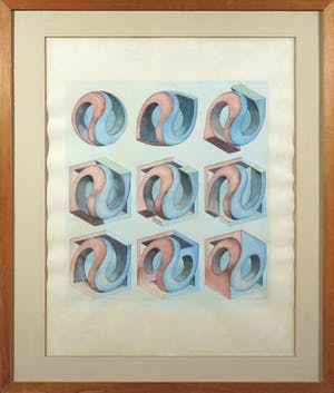 Piet van Mook - Aquarel op papier, Zonder titel - Ingelijst kopen? Bied vanaf 1!