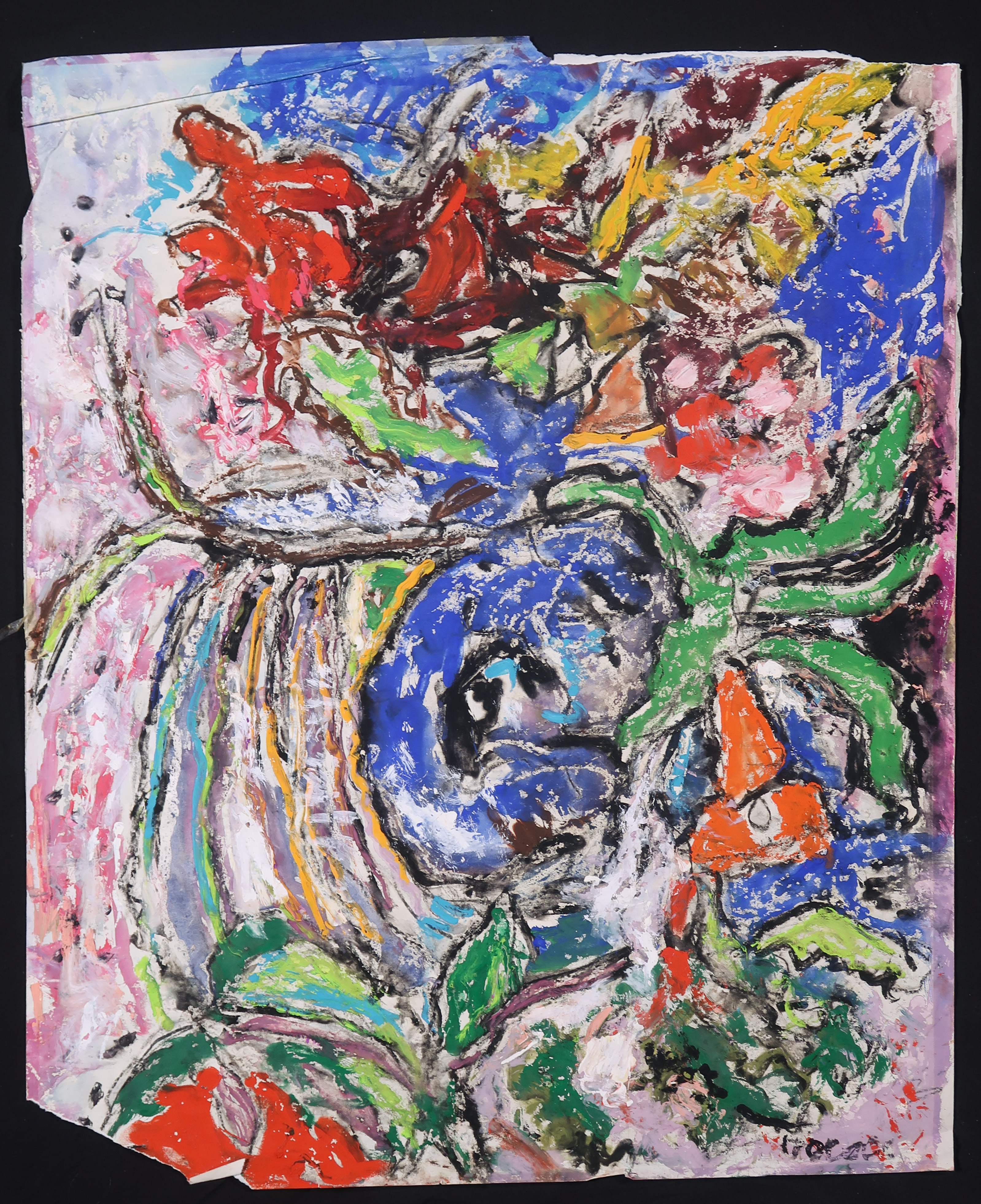 Niet of onleesbaar gesigneerd - Acryl op papier, Abstract voorstelling kopen? Bied vanaf 1!