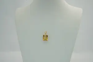 31- Klassiek 18 Krt gouden hanger met grote (ca 8.50ct) Citrien edelsteen kopen? Bied vanaf 155!