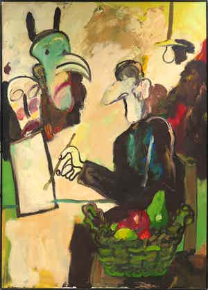 Anton Martineau - Olieverf op doek, Zonder titel - Ingelijst (Zeer groot) verkocht voor € 1200!