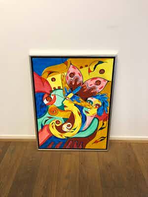 Maartje Wijngaarden - Schilderij met gezichten verkocht voor € 150!