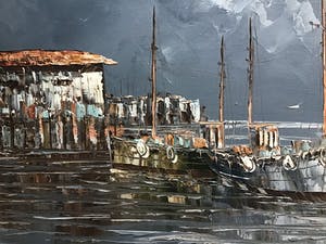 Niet of onleesbaar gesigneerd - Haven in schemering. kopen? Bied vanaf 1!