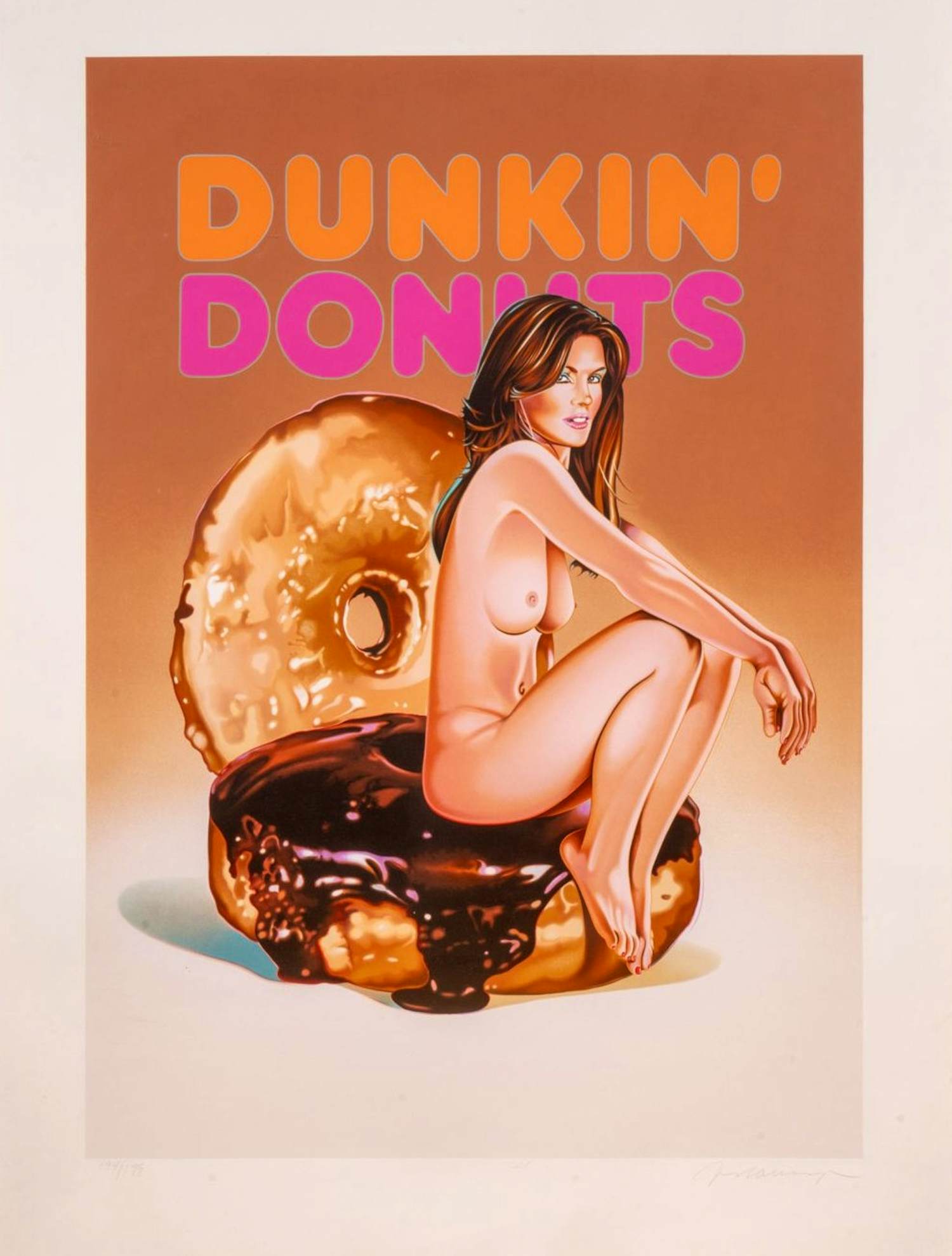 Mel Ramos - Dunkin Donuts (Cindy Crawford) - Zeer groot! kopen? Bied vanaf 2500!