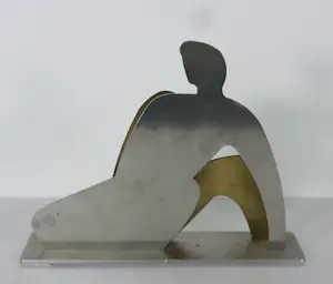 Lu Possehl - Sculptuur van staal en messing, Twee figuren kopen? Bied vanaf 70!