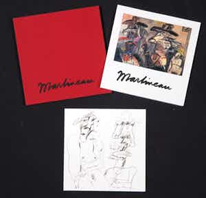 Anton Martineau - Pentekening + overzichtscatalogus in linnen cassette, Zonder titel verkocht voor € 40!