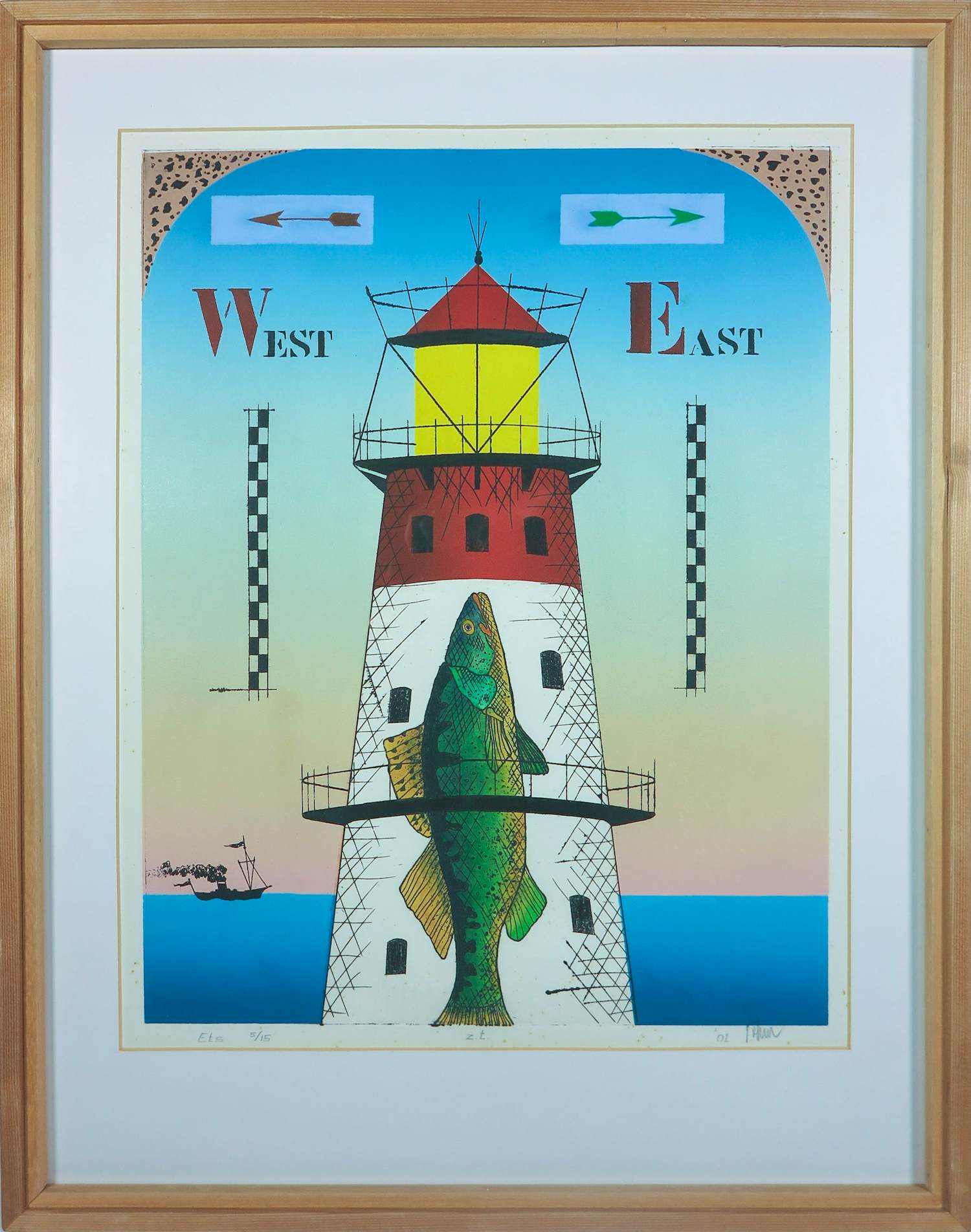 Helmut Böhm - Ets, West East- Ingelijst kopen? Bied vanaf 40!