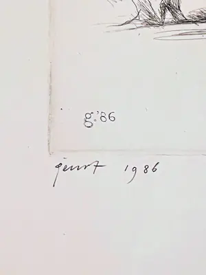 Geurt van Dijk - Omtrent erotiek, gesigneerde ets kopen? Bied vanaf 50!