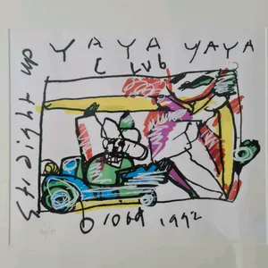 Herman Brood - Yaya Club - handgesigneerd - ingelijst - 135 ex. kopen? Bied vanaf 1!