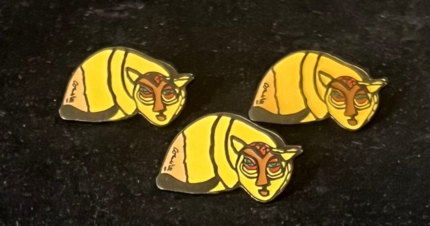 Corneille - Lot van 3 PIN'S Le chat Jaune verkocht voor € 65!