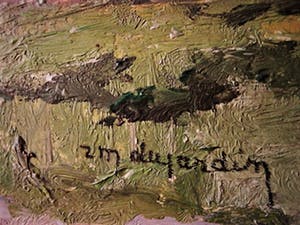 Rene Marie Dujardin - Kunstacademie Antwerpen 1935 - olieverf - "Voorjaar in de Kempen" gesigneerd kopen? Bied vanaf 10!