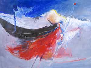 Franscz Witte - Acryl op papier, Zonder titel verkocht voor € 1!