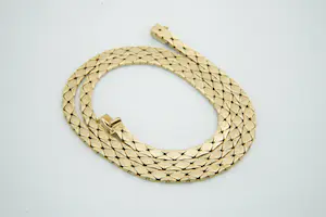 43- Zo goed als nieuw 14 karaat geel-gouden "Cascade" collier - platte schakel kopen? Bied vanaf 720!