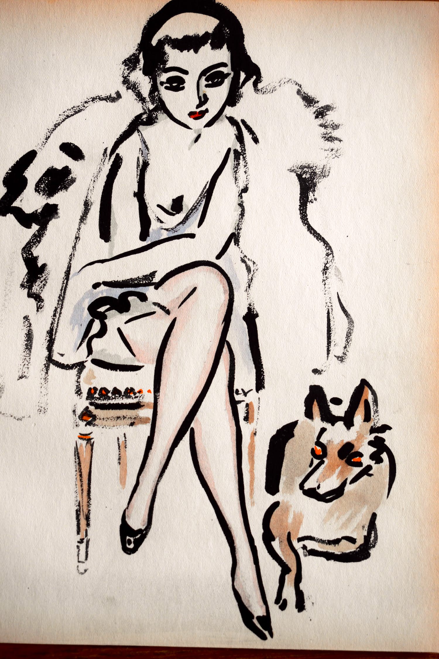 Kees van Dongen - Pochoir - Jeune Femme avec Chien kopen? Bied vanaf 1250!