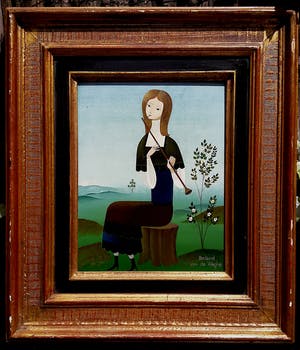 Suzanne Boland van de Weghe - Fluitspeelster, olieverf op paneel kopen? Bied vanaf 595!