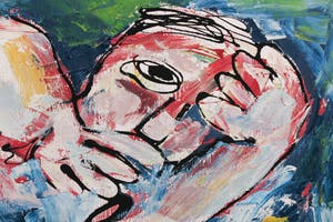 Martin van Wordragen - Olieverf op doek, Zwemmer- Ingelijst kopen? Bied vanaf 10!