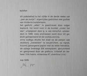 Cees Andriessen - lino + gedicht van Rutger Kopland kopen? Bied vanaf 49!