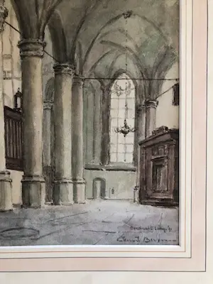Clement Bezemer - interieur van kerk te Dordrecht kopen? Bied vanaf 35!