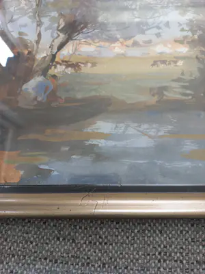 Charles Petit - Aquarel landschap kopen? Bied vanaf 75!