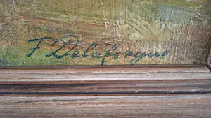 Franz Delaforgue - Groot salonstuk (113 cm) - Heidelandschap met herder en kudde kopen? Bied vanaf 295!