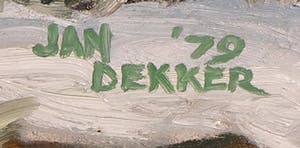 Jan Dekker - Olieverf op Hardboard, Tuinzicht Winter, Ingelijst kopen? Bied vanaf 1!