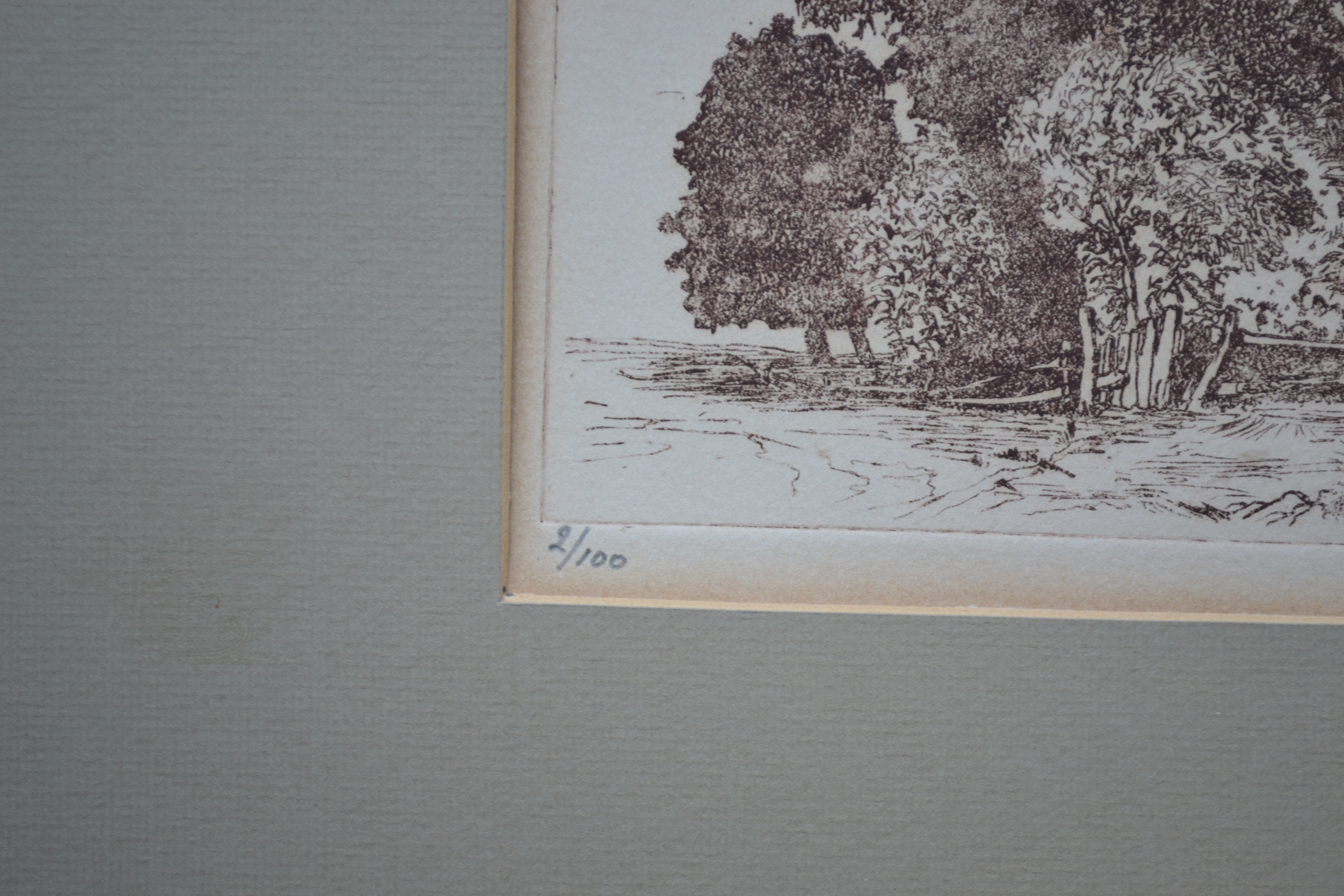 Niet of onleesbaar gesigneerd - Twee landschappen - Ets kopen? Bied vanaf 1!