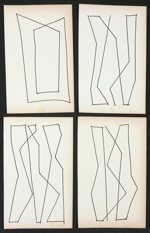 Siep van den Berg - Lot van vier abstracte composities kopen? Bied vanaf 1!