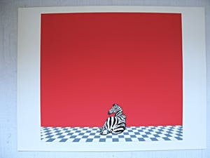 Dieter Asmus - ohne Titel, dargestellt "liegendes Zebra" kopen? Bied vanaf 100!
