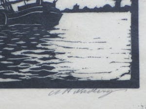 Antonius Hubertus Nordberg - Tjalk - Houtsnede kopen? Bied vanaf 40!