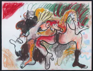 Anton Martineau - Aquarel en krijttekening, Zonder titel kopen? Bied vanaf 1!