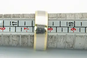 1506 - Stijlvolle & massieve bicolor18 krt goud en platina unisex ring kopen? Bied vanaf 390!