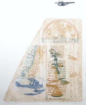 Leentje Linders - Ets, Macchina Volante I - Ingelijst kopen? Bied vanaf 35!