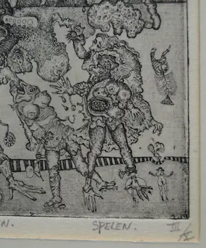 Ab Steenvoorden - 2 Ingelijste etsen , Paralel & Spelen – oplage van 10 ex. kopen? Bied vanaf 40!