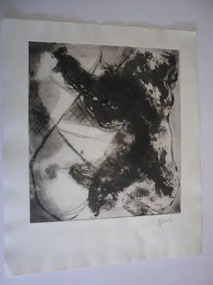 Gustaaf Prils - Ets. Abstract werk titel onbekend , kopen? Bied vanaf 15!