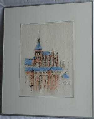 Niet of onleesbaar gesigneerd - Ingelijste tekening , Mont Saint-Michel – gesigneerd - 1996 kopen? Bied vanaf 1!