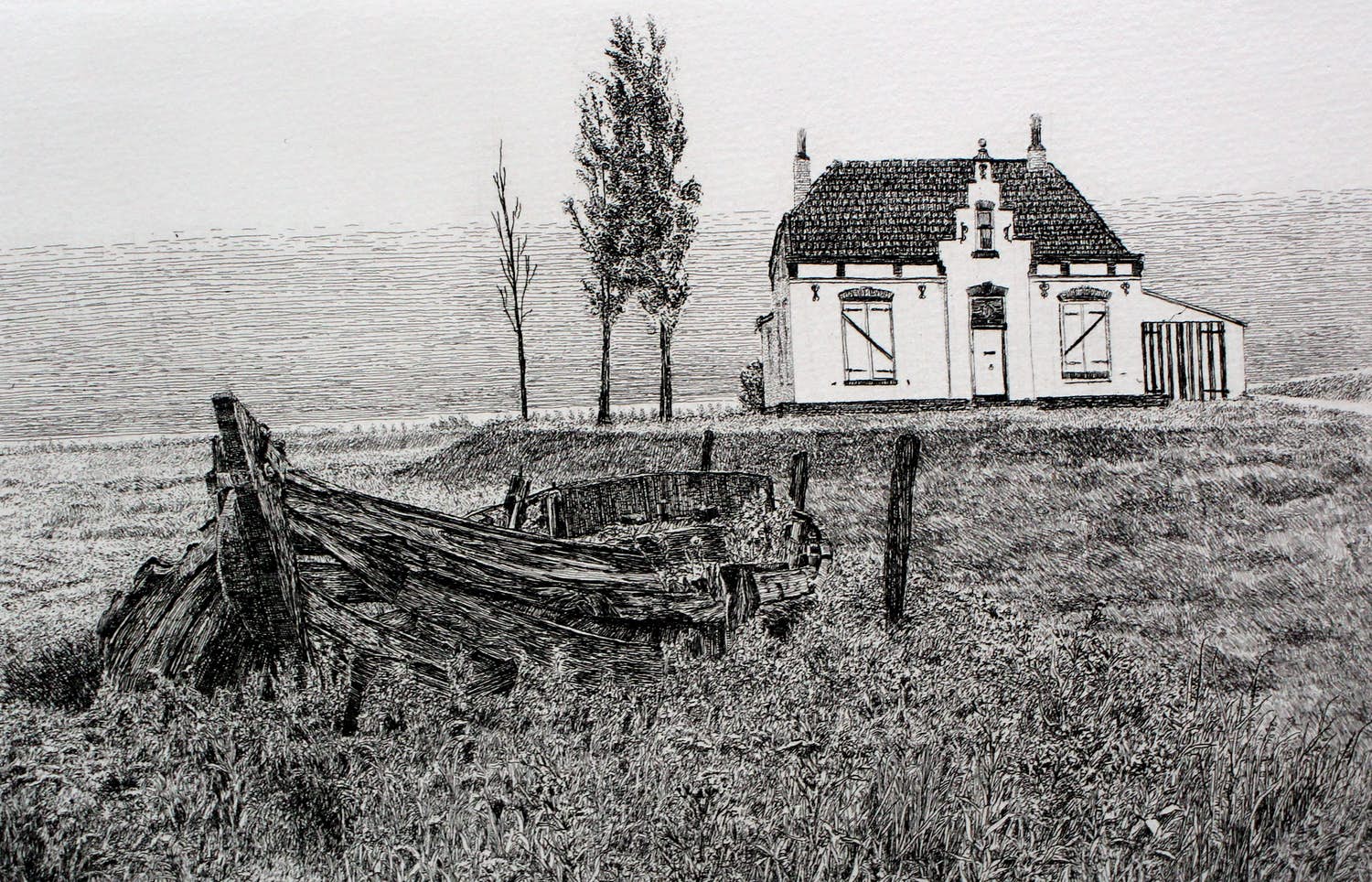 Han van Hagen - Ets: "Hulst" - 1979 verkocht voor € 75!