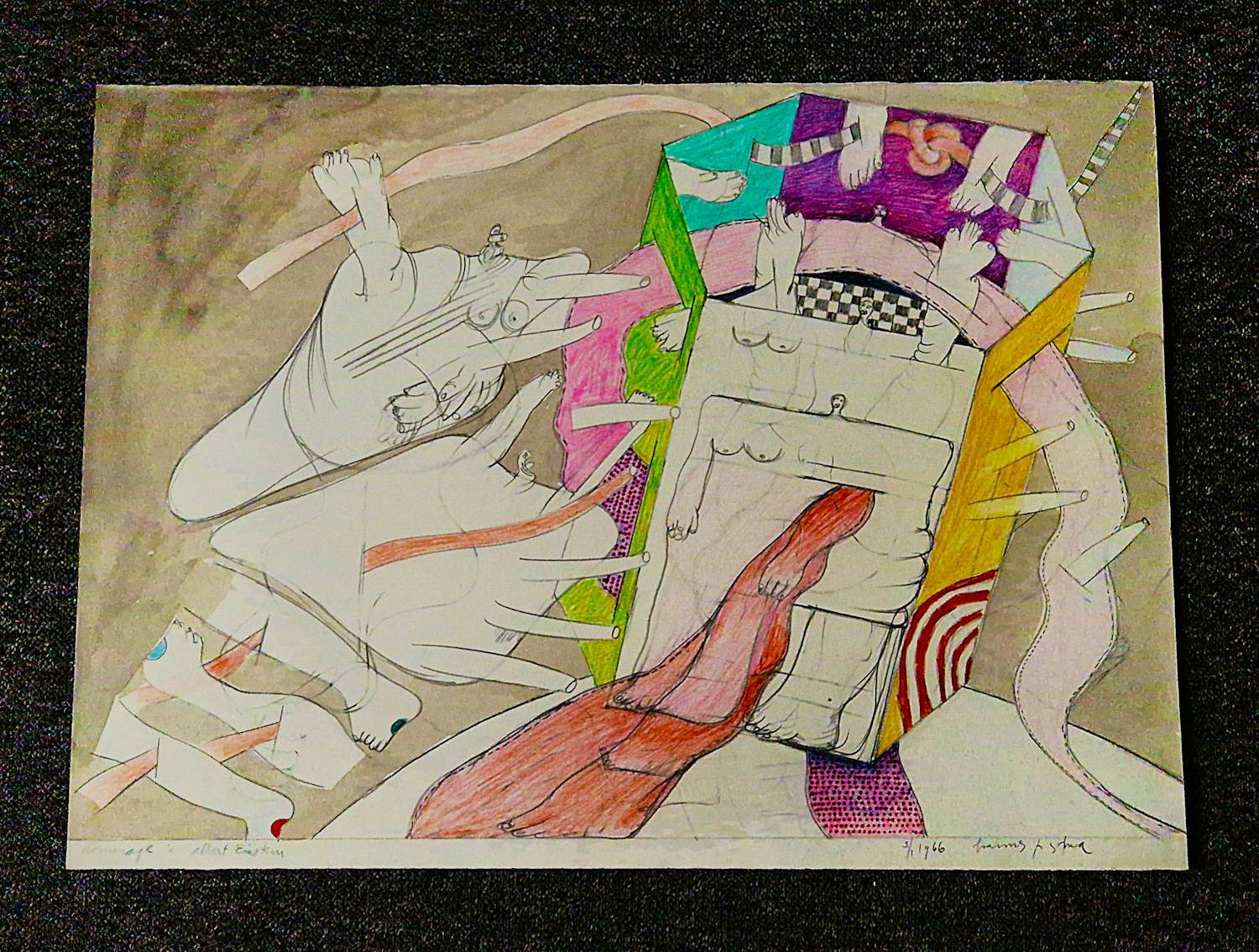 Hannes Postma - grote in 1966 gemaakte pastel/aquarel/potlood "hommage a albert Einstein" kopen? Bied vanaf 76!