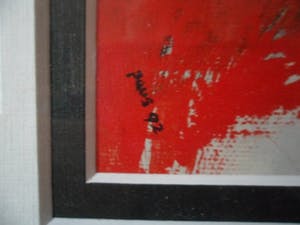 Hans Paus - Olie verf op paneel. Titel, Abstract Rood kopen? Bied vanaf 30!