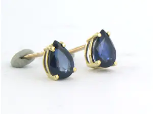 18k geel gouden oorbellen bezet met saffier 1.84 ct kopen? Bied vanaf 300!