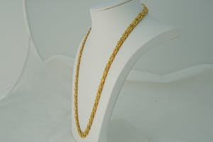 Buy 1908 - Fraai vormgegeven 18 karaats gouden "Singapore" Collier - ca. 55cm lang!? Bid from 1570!