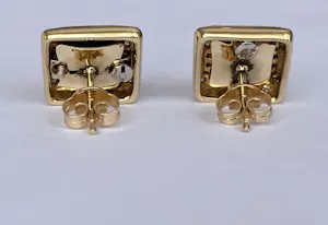 Oorbellen van 18 karaat geelgoud met lapis lazuli en diamanten. kopen? Bied vanaf 1000!