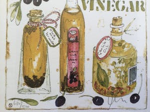 Alie Kruse-Kolk - Oil & Vinegar | zeefdruk, voor in de keuken - ingelijst kopen? Bied vanaf 22!