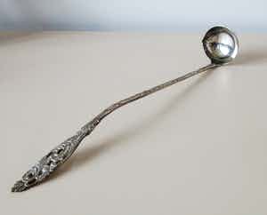 Verzilverde Art Deco Juslepel ontwerp Georg Nilsson voor Gero verkocht voor € 1!