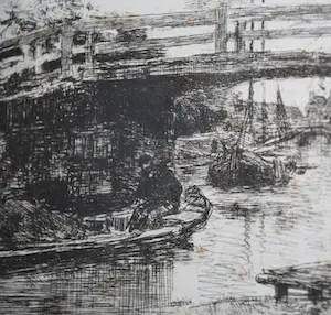 Jacob Maris - Ets - Bruggetje bij Loosduinen kopen? Bied vanaf 65!