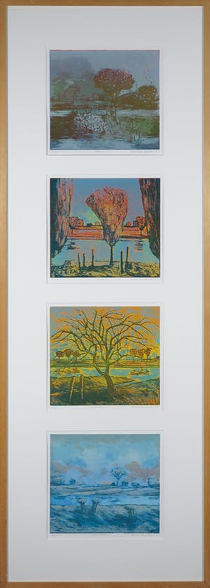 Buy Elmar Gille - Aquatint, Jaargetijden, april, juli, oktober, januari - Ingelijst (Groot)? Bid from 150!