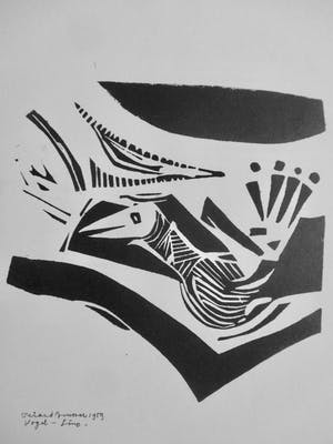 Gerard Brussee - Lino "Vogel" kopen? Bied vanaf 20!