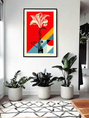 Buy Shepard Fairey - AK-47 Lotus Lithograph Red? Bid from 10!